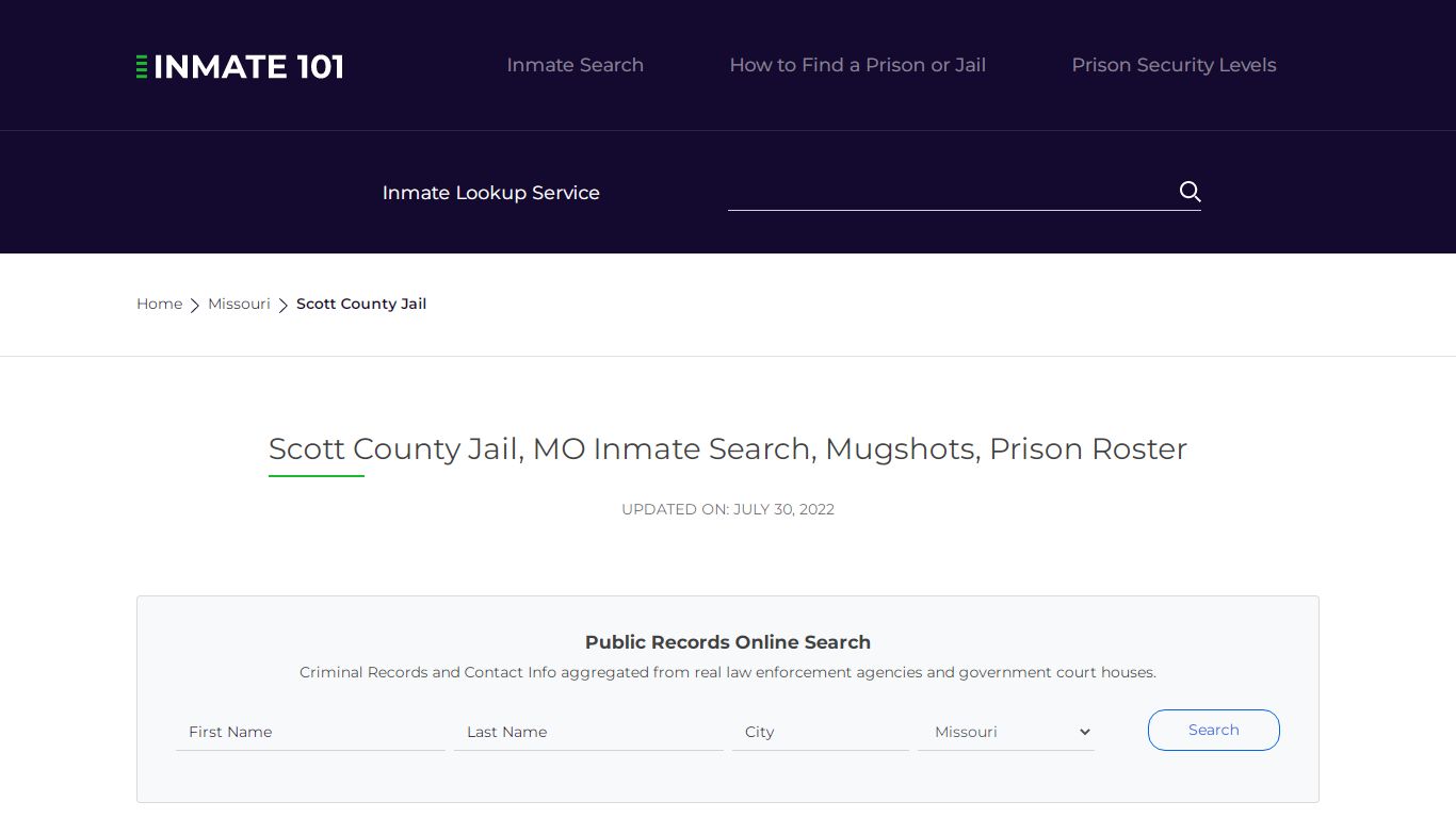 Scott County Jail, MO Inmate Search, Mugshots, Prison Roster