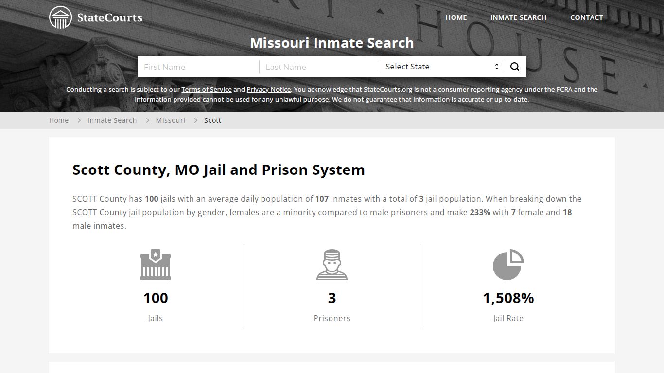 Scott County, MO Inmate Search - StateCourts