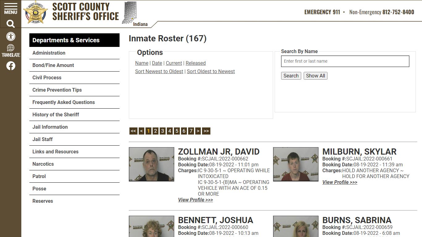 Inmate Roster (169) - Scott County Sheriff